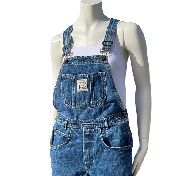 Vintage LINSON Denim Jeans Bib Overalls Pants Pantsuit 100% Cotton - Picture 2 of 16